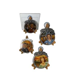 VTG Set of 4 Gone With The Wind A Legend in Stain Glass & Pewter Collection